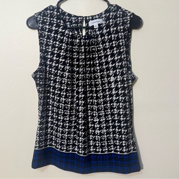 Calvin Klein Tops - NWOT Calvin Klein Sleeveless Houndstooth Print Top, Size Small